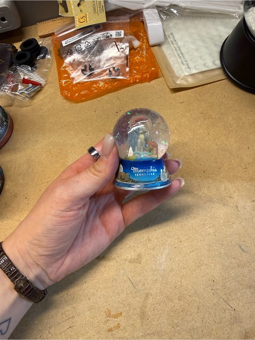 Memphis Tennessee Blue Snow Globe - Collectible Souvenir